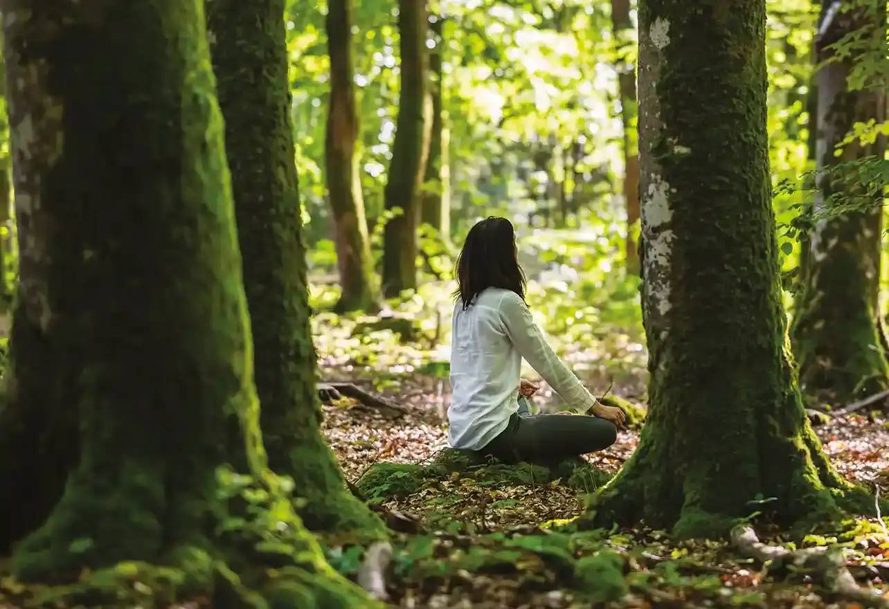 Enfant avec des jumelles observant la nature